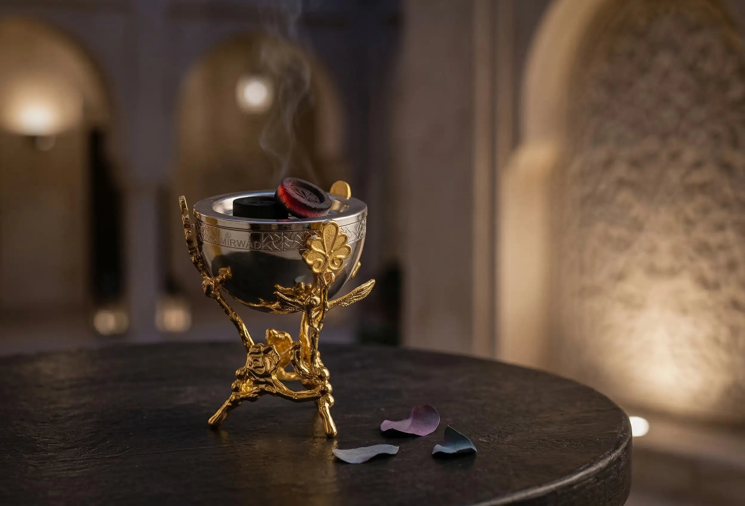 Maison Mirwad charcoal for burning bukhoor glowing charcoal on incense burner luxury home