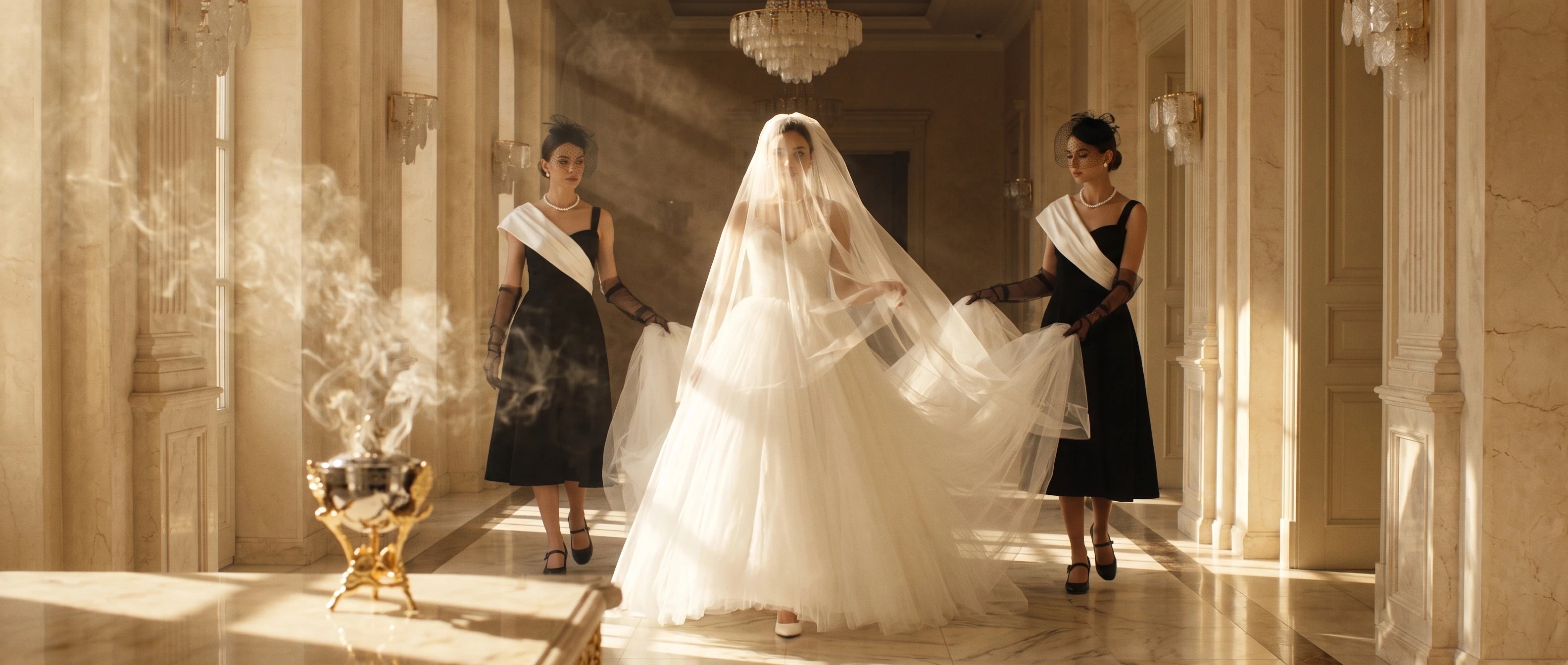 Maison Mirwad Wedding Services — cinematic bridal campaign with Maison Mirwad attendants